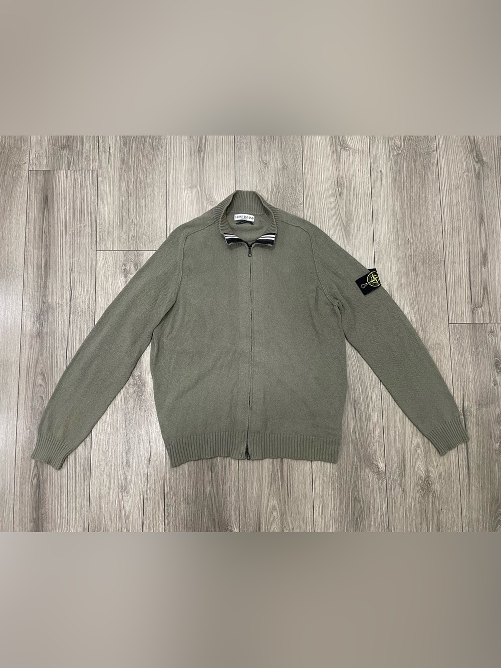 Stone Island Vintage Zip Up Knit Jumper Size XL